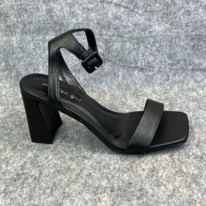 Madden Girl Womens Winnii Ankle Strap Block Heel Dress Sandals Black Shoes 7.5
